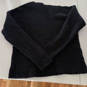 Treasure & Bond Rib Nit Slouchy Off The Shoulder Sweater Black Size S